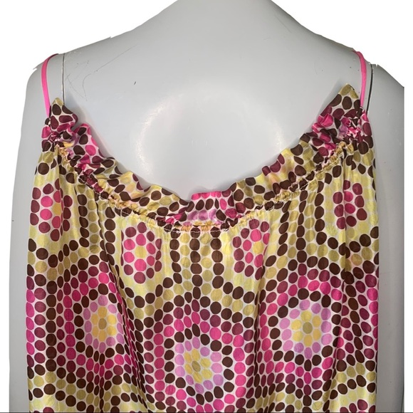 MILLY Vintage Silk Abstract Print Spaghetti Strap Drawstring Top Camisole - Picture 8 of 13